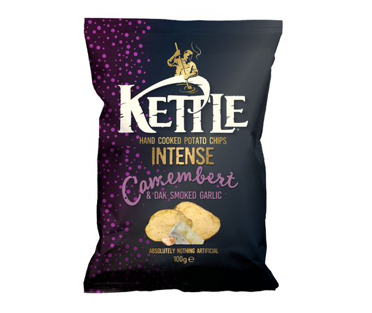 Kettle Hand cooked Chips Camembert & Oak Smoked Garlic 100g - Candyshop.ch