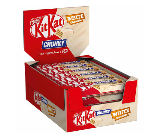 KitKat Chunky White Chocolate 24x40g 24 einzeln verpackte Knusperwaffel-Riegel - Candyshop.ch