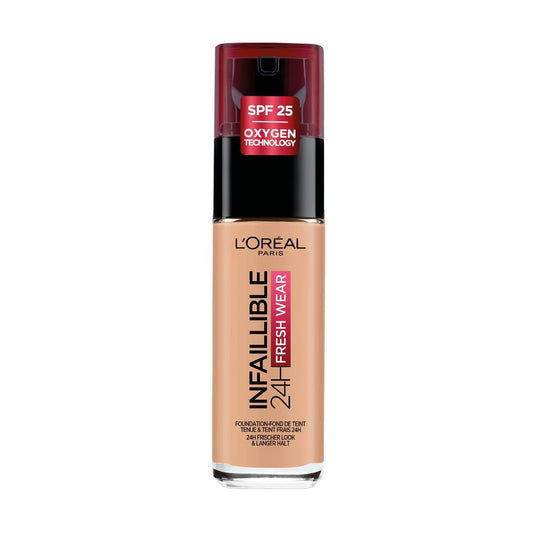 L`Oreal Paris L'Oreal Paris, Infaillible 24h Fresh Wear, Ganztägiges Tragen, Flüssige Grundierung, 235, Honig, SPF 25, 30 ml 