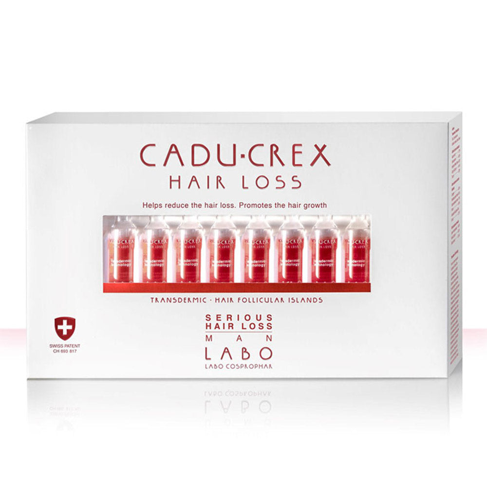 Labo Suisse Labo, Cadu-Crex Severe Stage, Gegen Haarausfall, Ampullen Behandlungsserum, Für die Kopfhaut, Für Männer, 20 stk,
