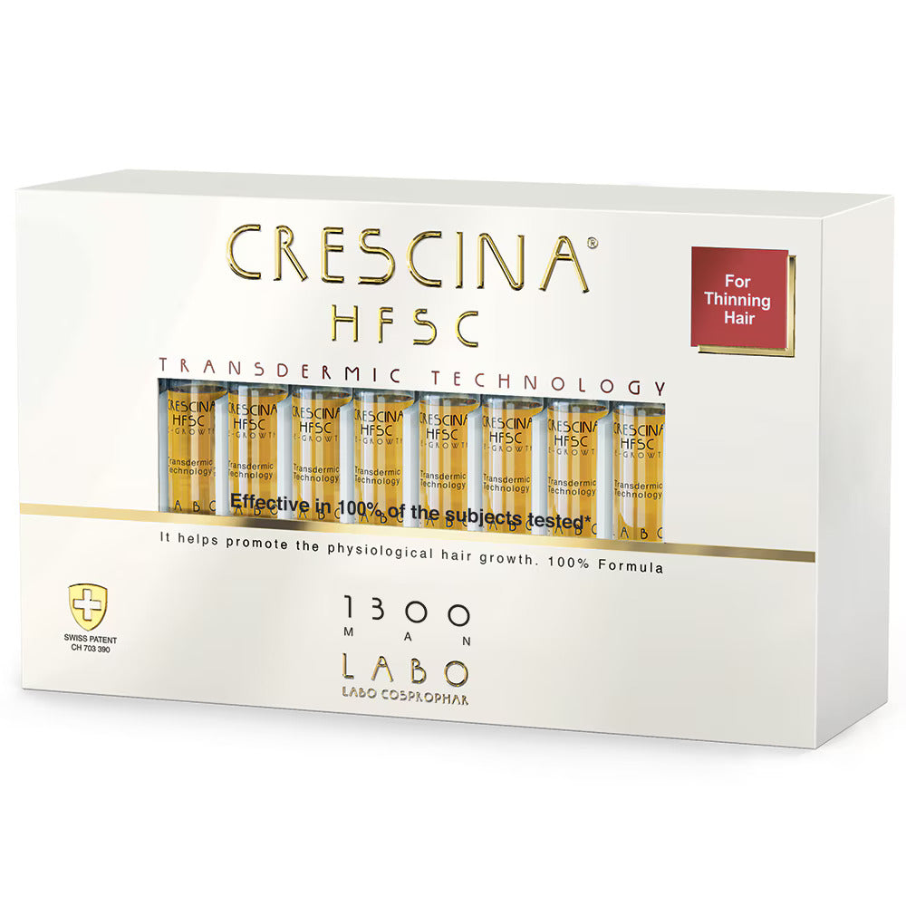 Labo Labo, Crescina, Transdermic HFSC 1300, Zur Wachstumsstimulation, Ampullen Behandlungsserum, Für die Kopfhaut, Für Männer