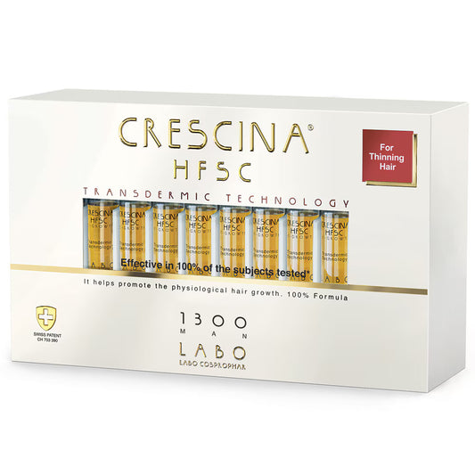 Labo Labo, Crescina, Transdermic HFSC 1300, Zur Wachstumsstimulation, Ampullen Behandlungsserum, Für die Kopfhaut, Für Männer