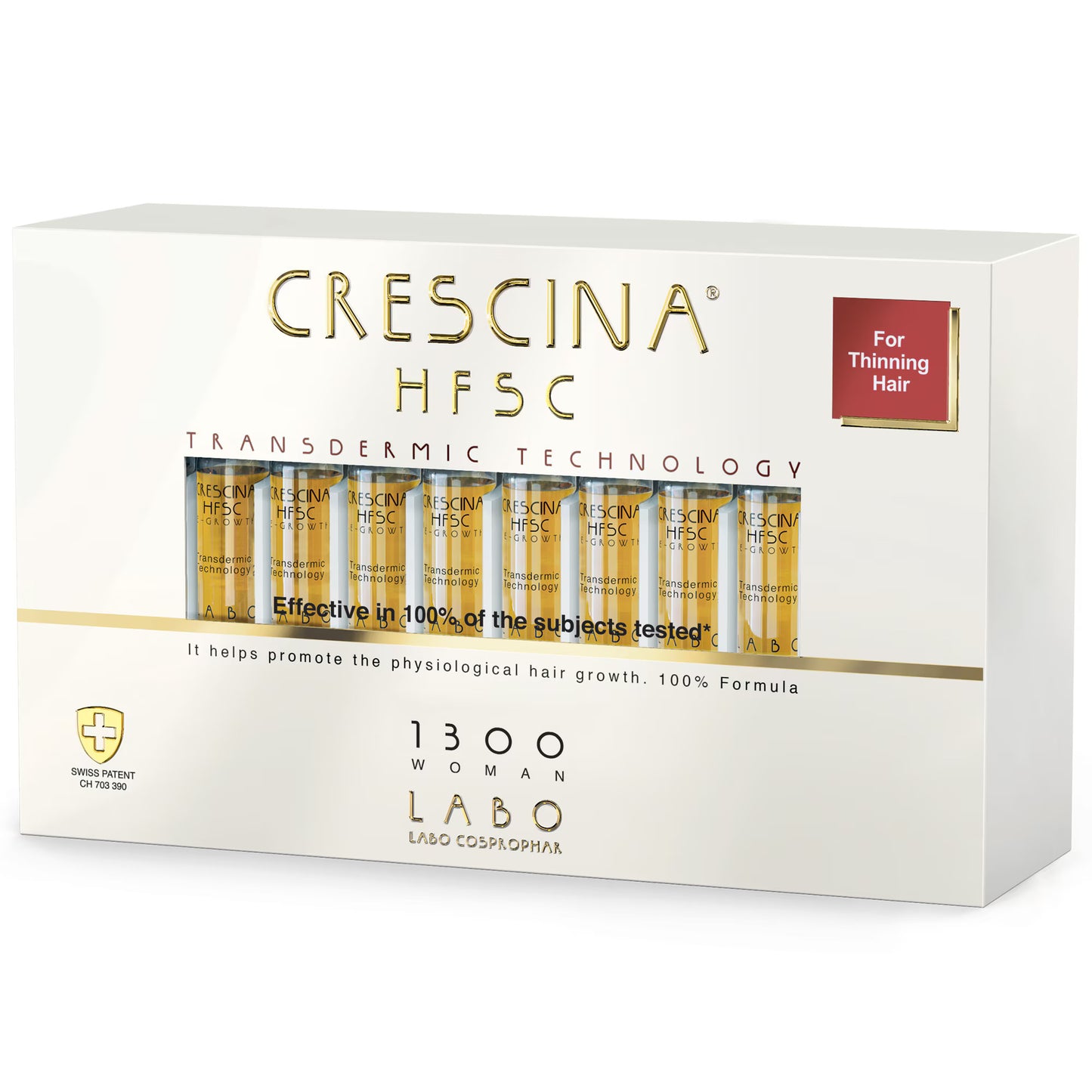 Labo Crescina Transdermic HFSC 1300 Ampullen für Frauen – Kopfhaut Wachstumsserum 20x3,5ml