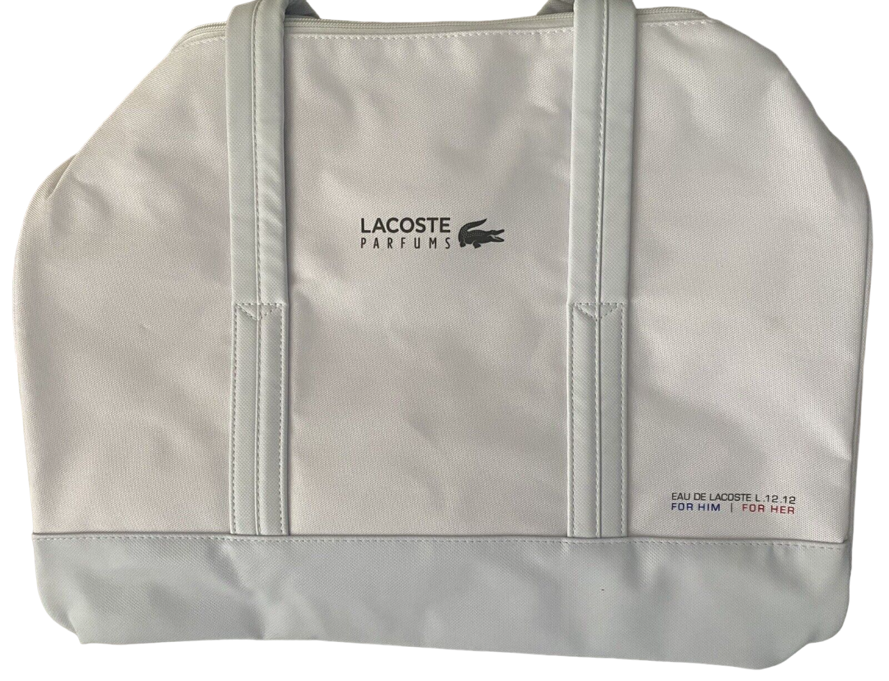 Lacoste, Eau de Lacoste L.12.12, Polyester, Textiltasche, Wochenendtasche, Weiß, Unisex, 16 x 10 x 10 zoll
