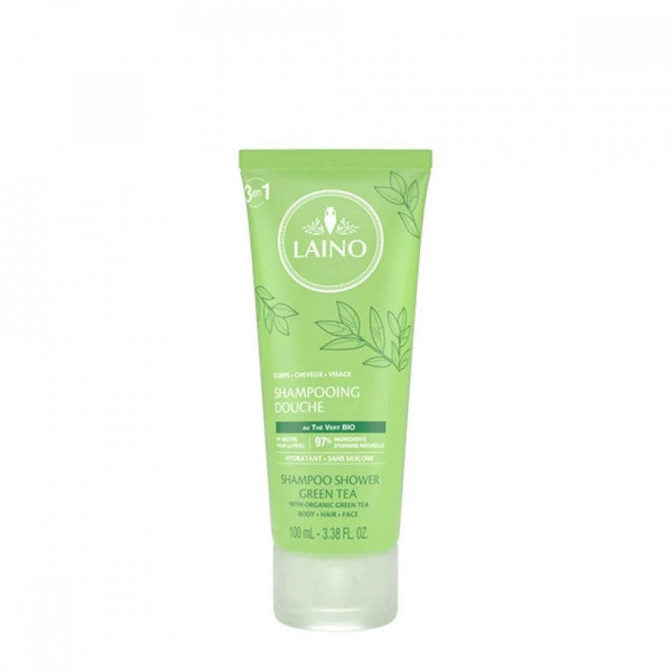 Laino Laino, Laino, Grüner Tee, Haarshampoo, Spülung & Duschgel 3-in-1, Zur Hydratation, 100 ml Regular