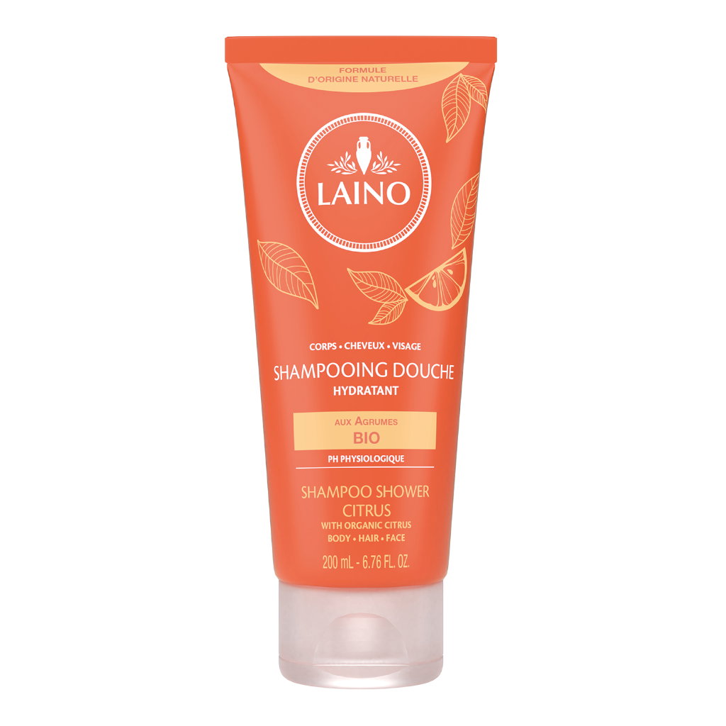 Laino Laino, Laino, Zitrus, Haarshampoo, Spülung & Duschgel 3-in-1, Zur Hydratation, 200 ml Regular