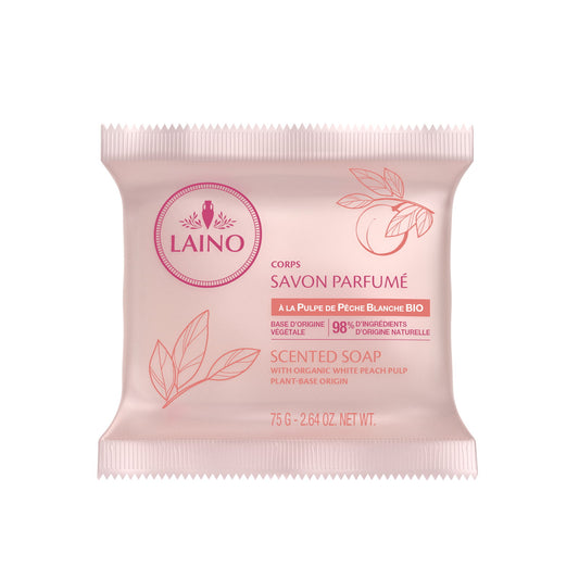 Laino Laino, Laino, Weiße Pfirsichpulpe, Reinigung, Seifenstück, 75 g Regular