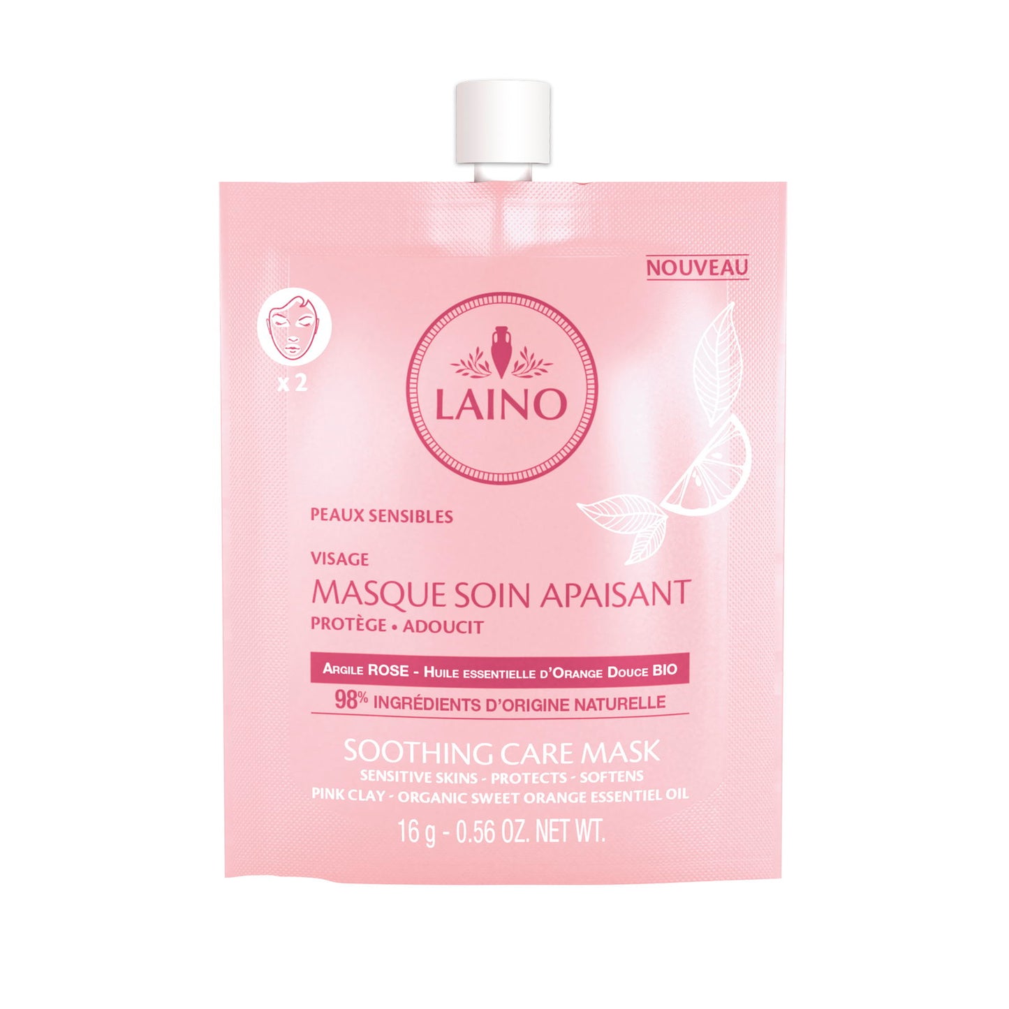 Laino Laino, Laino, Beruhigend, Crememaske, Für das Gesicht, 16 ml Regular