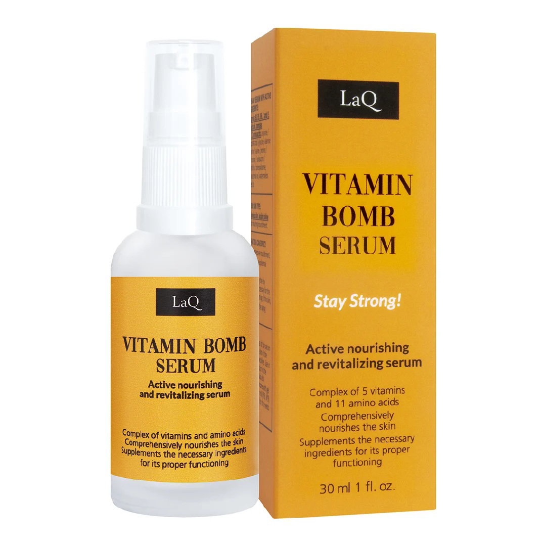 LaQ LaQ, Vitamin Bomb, Revitalisierung, Täglich, Serum, Für das Gesicht, 30 ml Regular