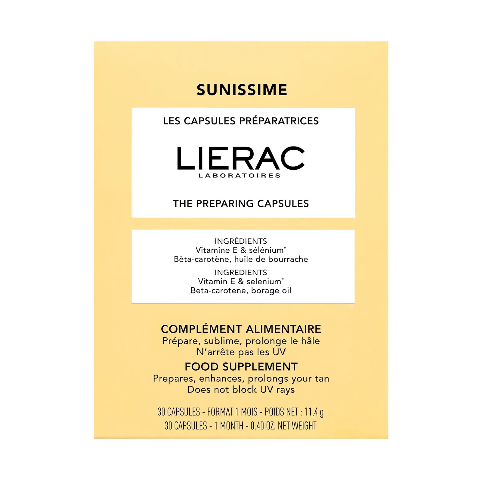 Lierac Lierac, Sunissime, Enhance & Prolong Tan, Kapseln, 30 kapseln, 11.4 g Regular