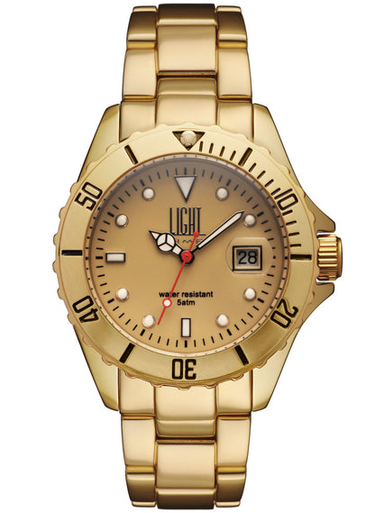 LIGHT TIME DIVER GOLD ALUMINIUM L152OR Date Armbanduhr 40 mm Gold