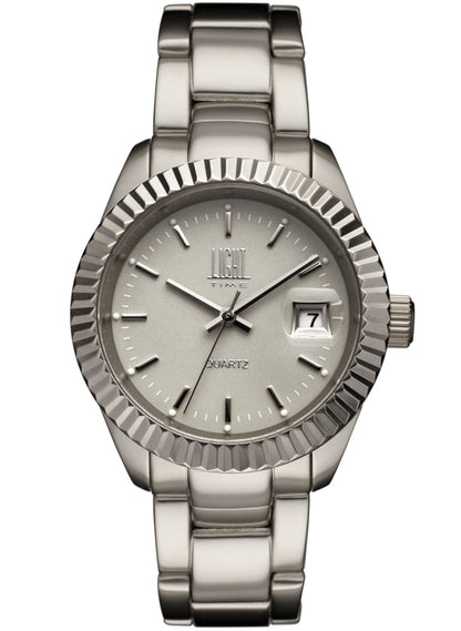 LIGHT TIME DIVER SILVER ALUMINIUM L154SI Date Armbanduhr 34 mm Silber