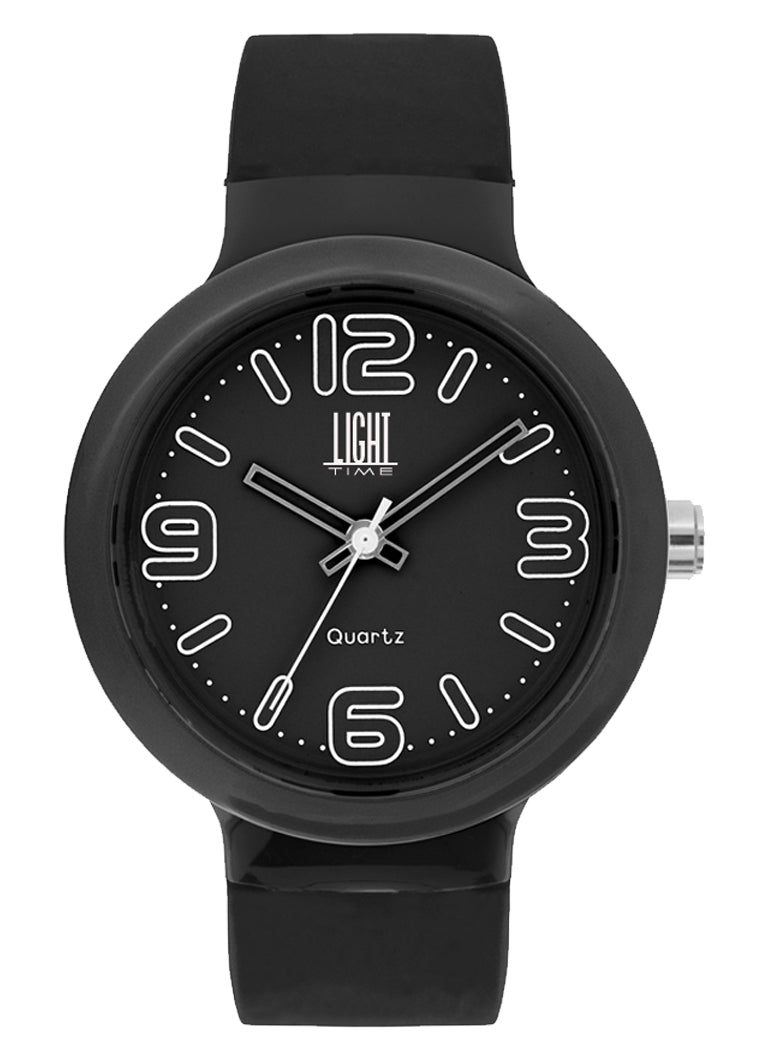 LIGHT TIME EUROPE - Black L177B Only Time Armbanduhr 40 mm Schwarz