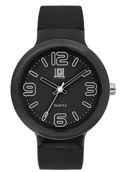 LIGHT TIME EUROPE - Black L177B Only Time Armbanduhr 40 mm Schwarz