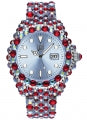 LIGHT TIME Mod. MEDITERRANEO - Full Strass / Light Blue L602E Date Armbanduhr 39 mm Blau ansicht-2