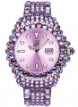 LIGHT TIME Mod. MEDITERRANEO - Full Strass / Pink L602G Date Armbanduhr 39 mm Rosa ansicht-2
