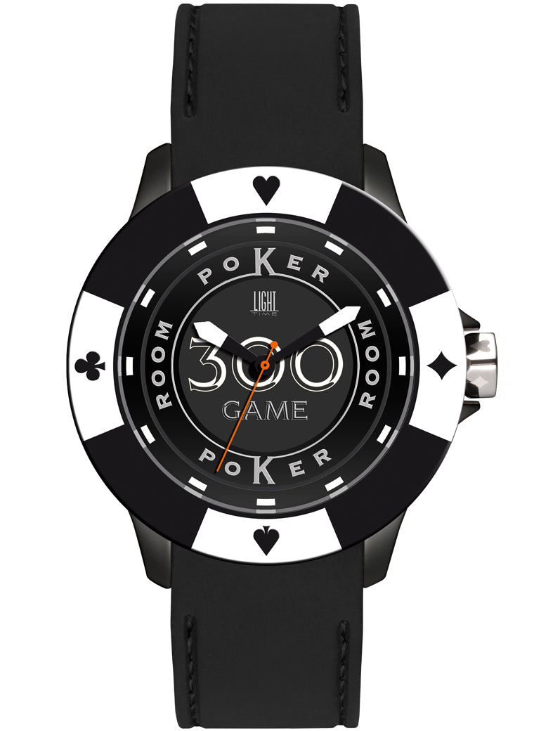 LIGHT TIME Mod. POKER - Black / White L147FS Only Time Armbanduhr 41 mm Schwarz
