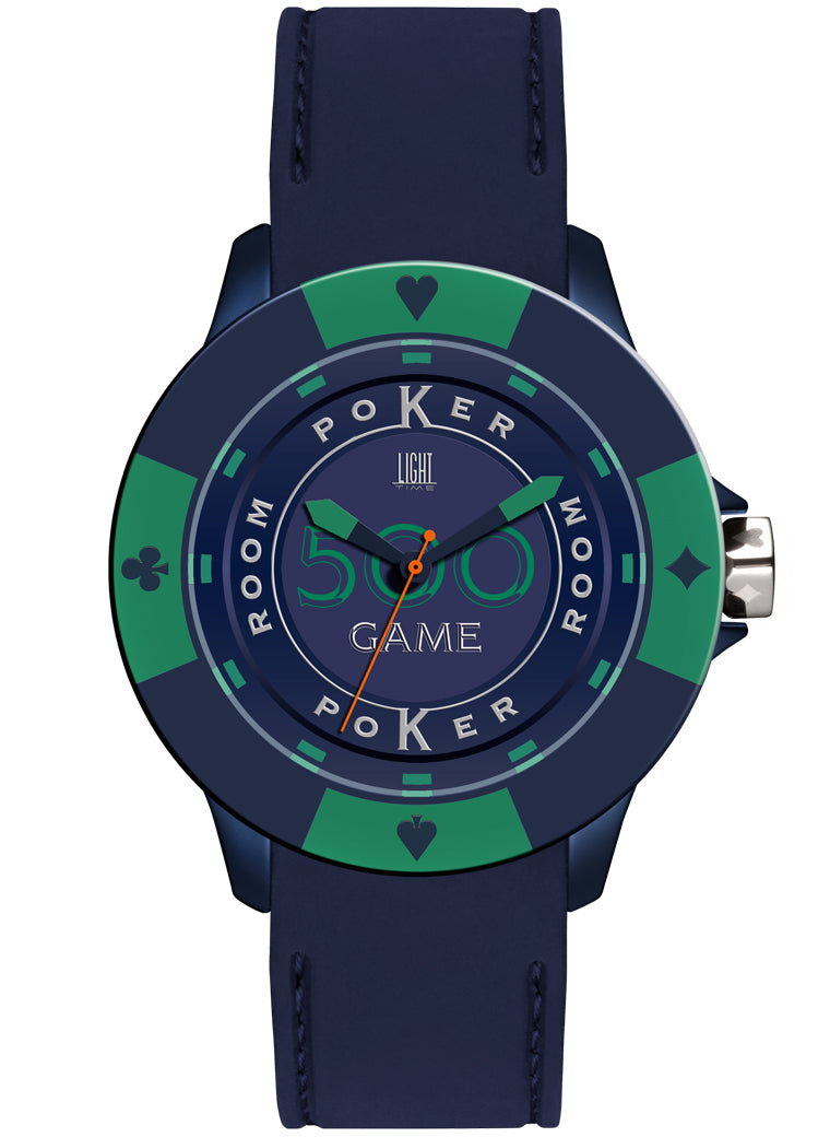 LIGHT TIME Mod. POKER - Blue / Green L147LS Only Time Armbanduhr 41 mm Blau