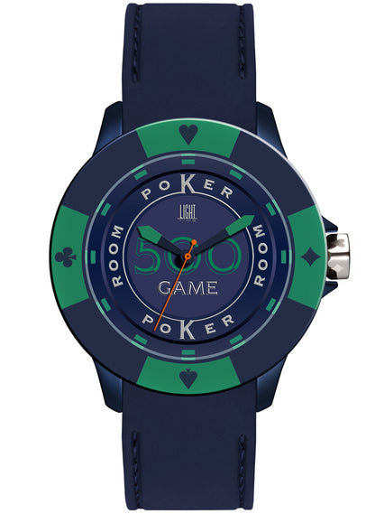 LIGHT TIME Mod. POKER - Blue / Green L147LS Only Time Armbanduhr 41 mm Blau