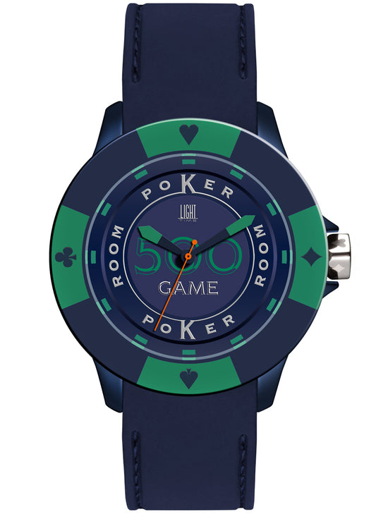 LIGHT TIME Mod. POKER - Blue / Green L147LS Only Time Armbanduhr 41 mm Blau