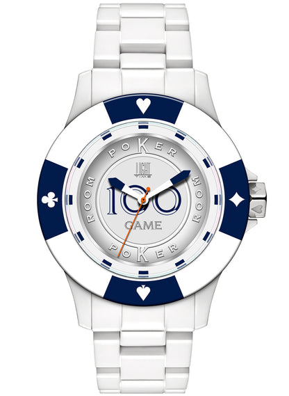 LIGHT TIME Mod. POKER - White / Blue L147A Only Time Armbanduhr 41 mm Blau