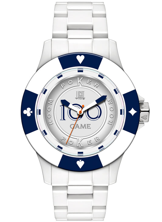 LIGHT TIME Mod. POKER - White / Blue L147A Only Time Armbanduhr 41 mm Blau