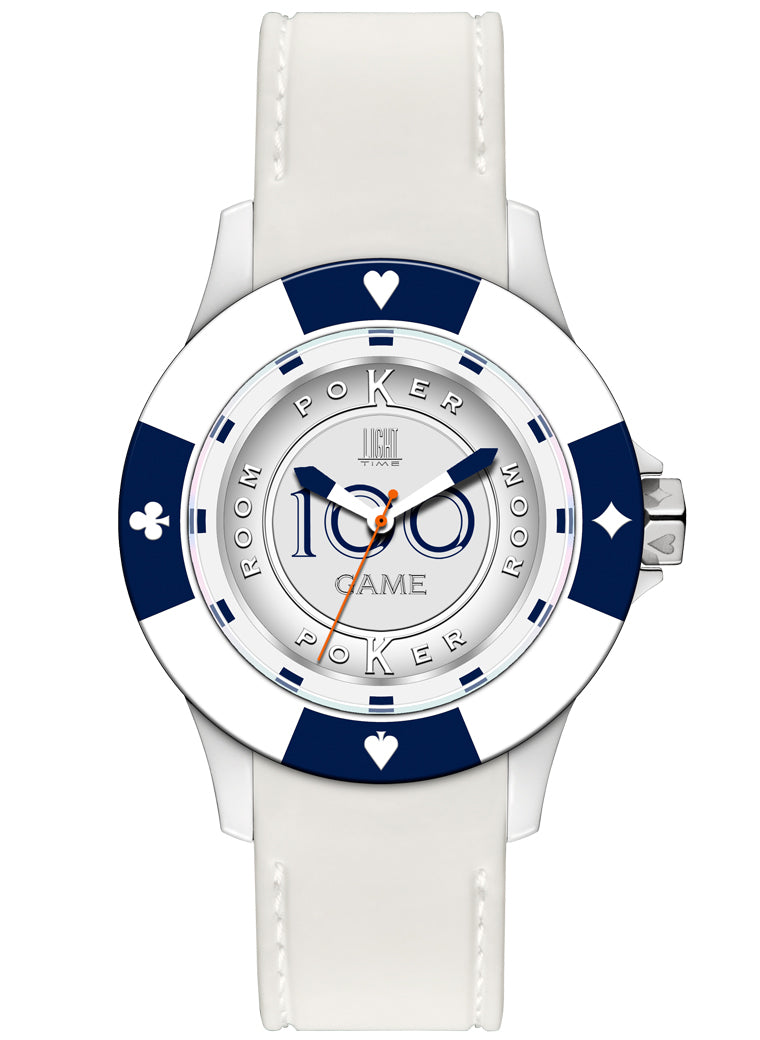 LIGHT TIME Mod. POKER - White / Blue L147AS Only Time Armbanduhr 41 mm Blau
