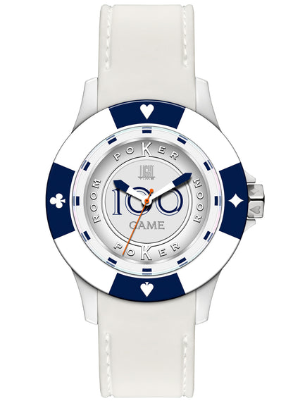 LIGHT TIME Mod. POKER - White / Blue L147AS Only Time Armbanduhr 41 mm Blau