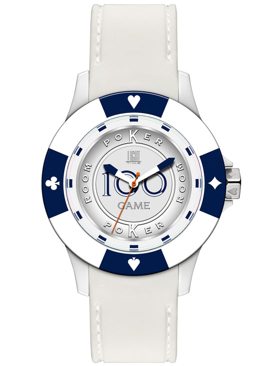 LIGHT TIME Mod. POKER - White / Blue L147AS Only Time Armbanduhr 41 mm Blau