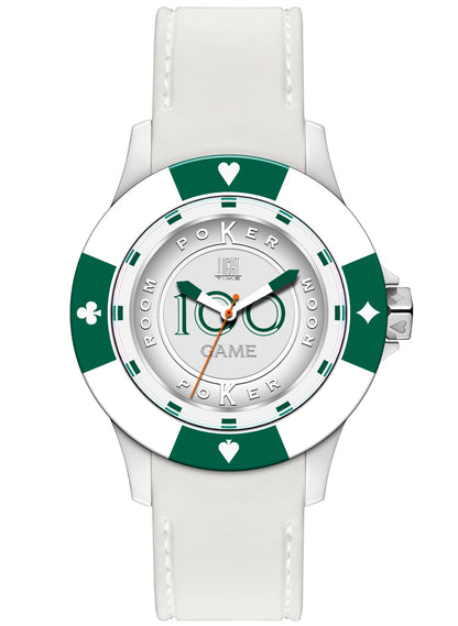 LIGHT TIME Mod. POKER - White / Green L147DS Only Time Armbanduhr 41 mm Grün