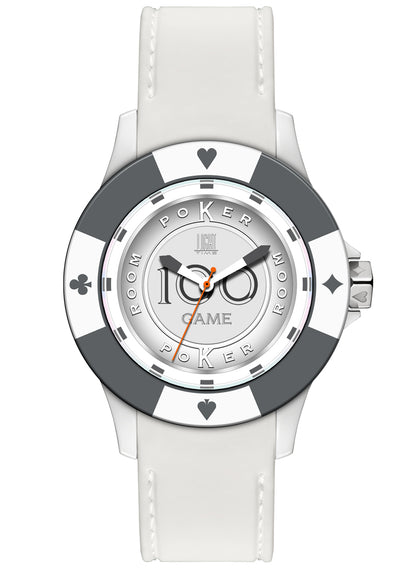 LIGHT TIME Mod. POKER - White / Grey L147BS Only Time Armbanduhr 41 mm Grau