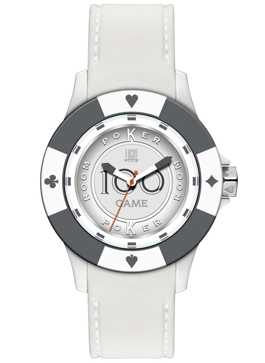 LIGHT TIME Mod. POKER - White / Grey L147BS Only Time Armbanduhr 41 mm Grau