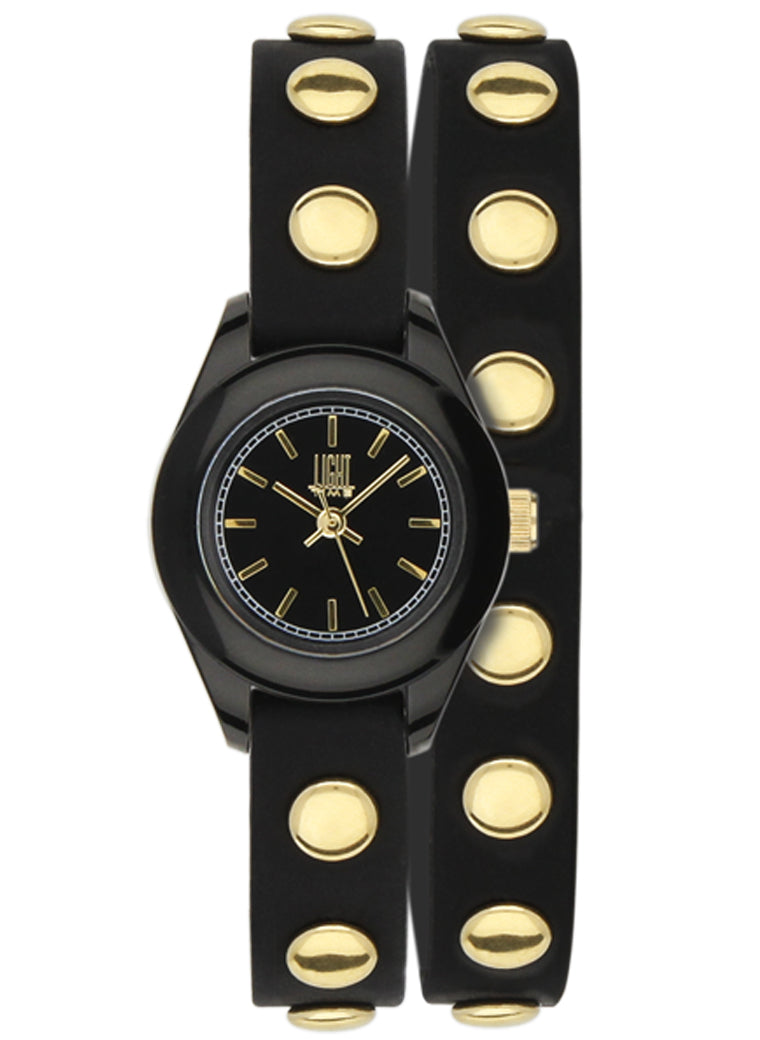 LIGHT TIME Mod. PUNK - Black / Gold L169NG Only Time Armbanduhr 23 mm Schwarz