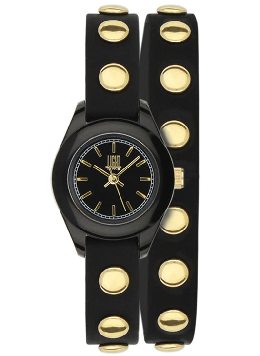 LIGHT TIME Mod. PUNK - Black / Gold L169NG Only Time Armbanduhr 23 mm Schwarz
