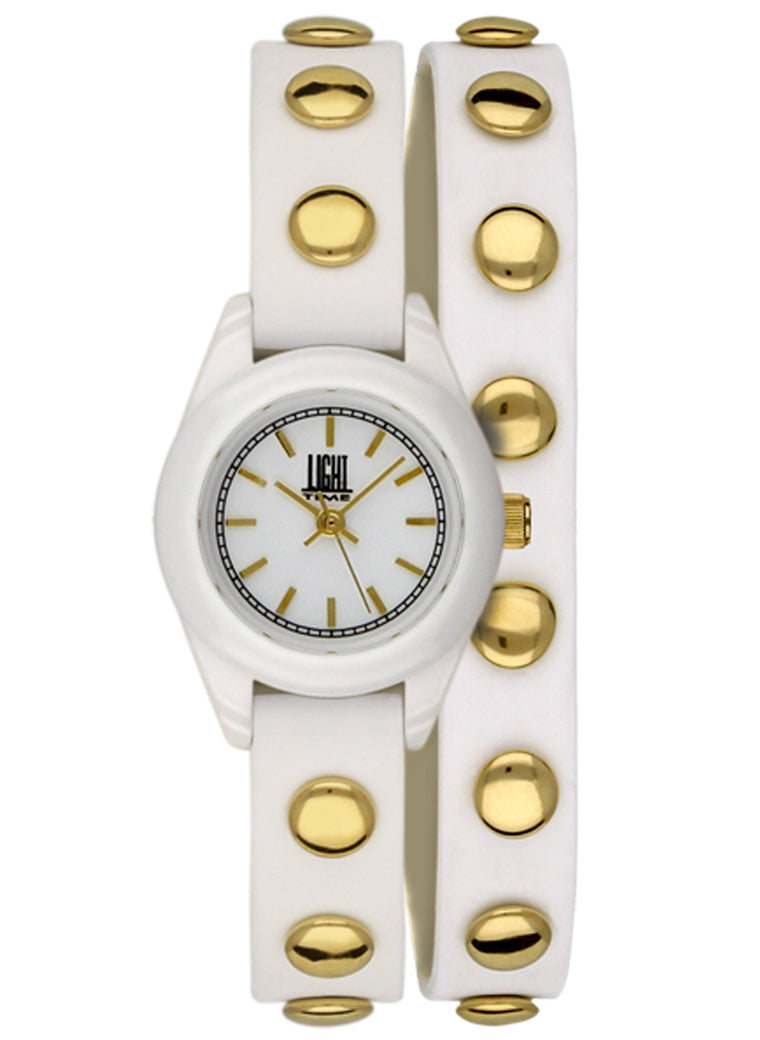 LIGHT TIME Mod. PUNK - White / Gold L169BG Only Time Armbanduhr 23 mm Gold