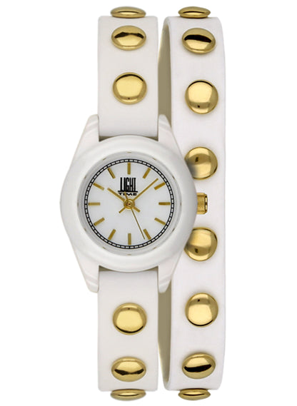 LIGHT TIME Mod. PUNK - White / Gold L169BG Only Time Armbanduhr 23 mm Gold