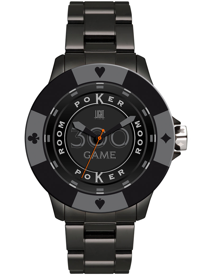 LIGHT TIME POKER - All Black L147F Only Time Armbanduhr 41 mm Schwarz