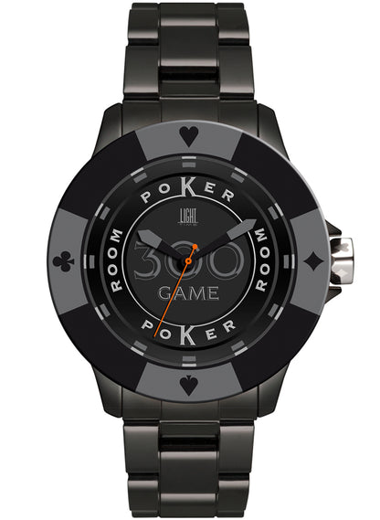 LIGHT TIME POKER - All Black L147F Only Time Armbanduhr 41 mm Schwarz