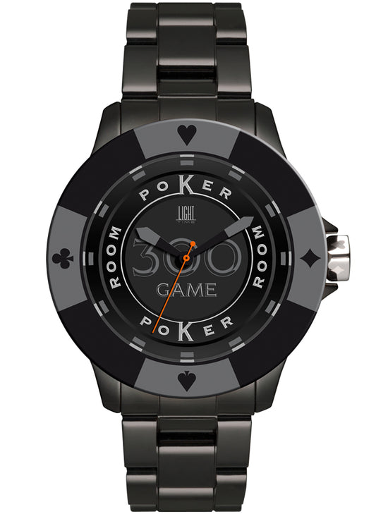 LIGHT TIME POKER - All Black L147F Only Time Armbanduhr 41 mm Schwarz