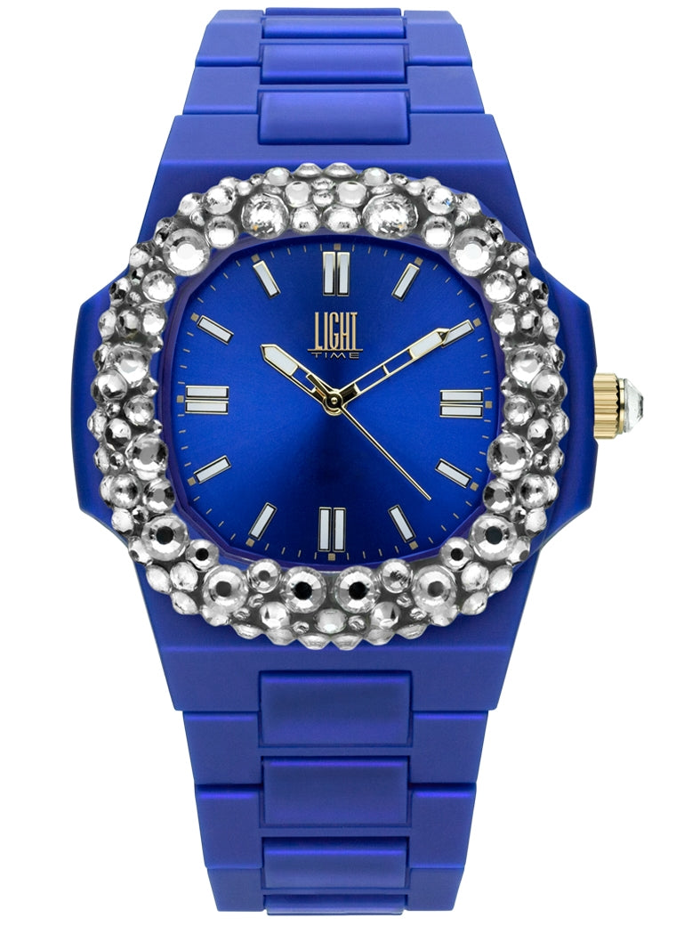 LIGHT TIME VELVET NAUTILUS - Blue Clear Strass L512-BL-1 Only Time Armbanduhr 42 mm Blau