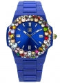 LIGHT TIME VELVET NAUTILUS - Blue Rainbow Strass L512-BL-2 Only Time Armbanduhr 42 mm Blau ansicht-2