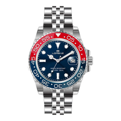 LORENZ 26122RR Date Armbanduhr 43 mm Silber