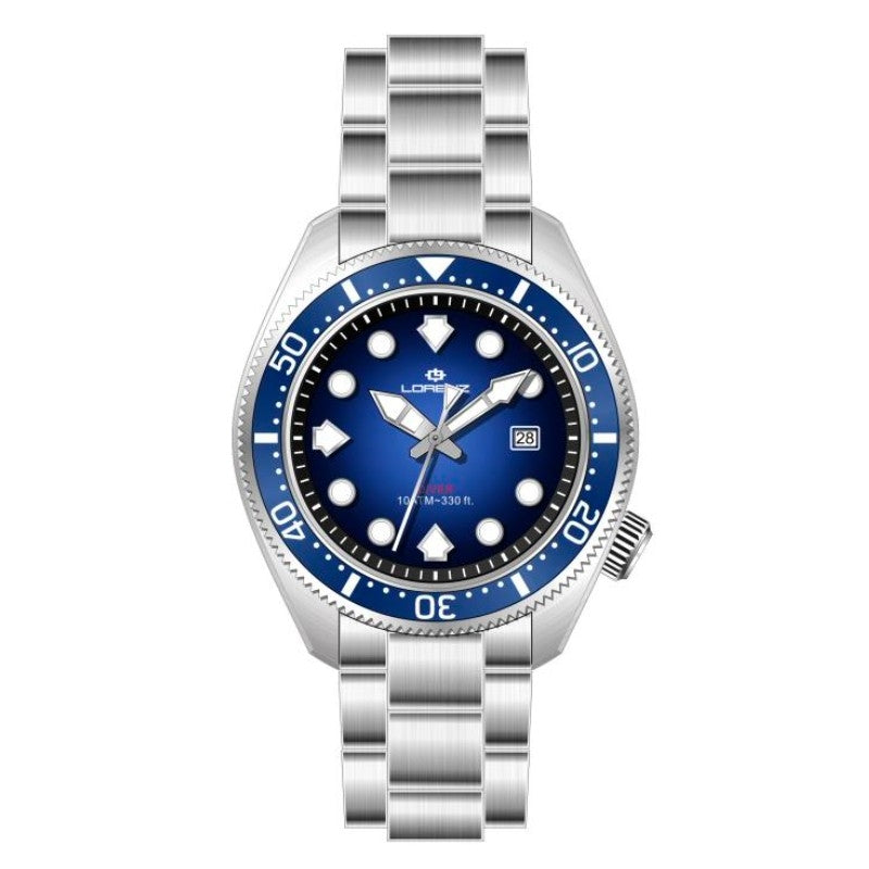 LORENZ 26169GG Date Armbanduhr 42 mm Silber