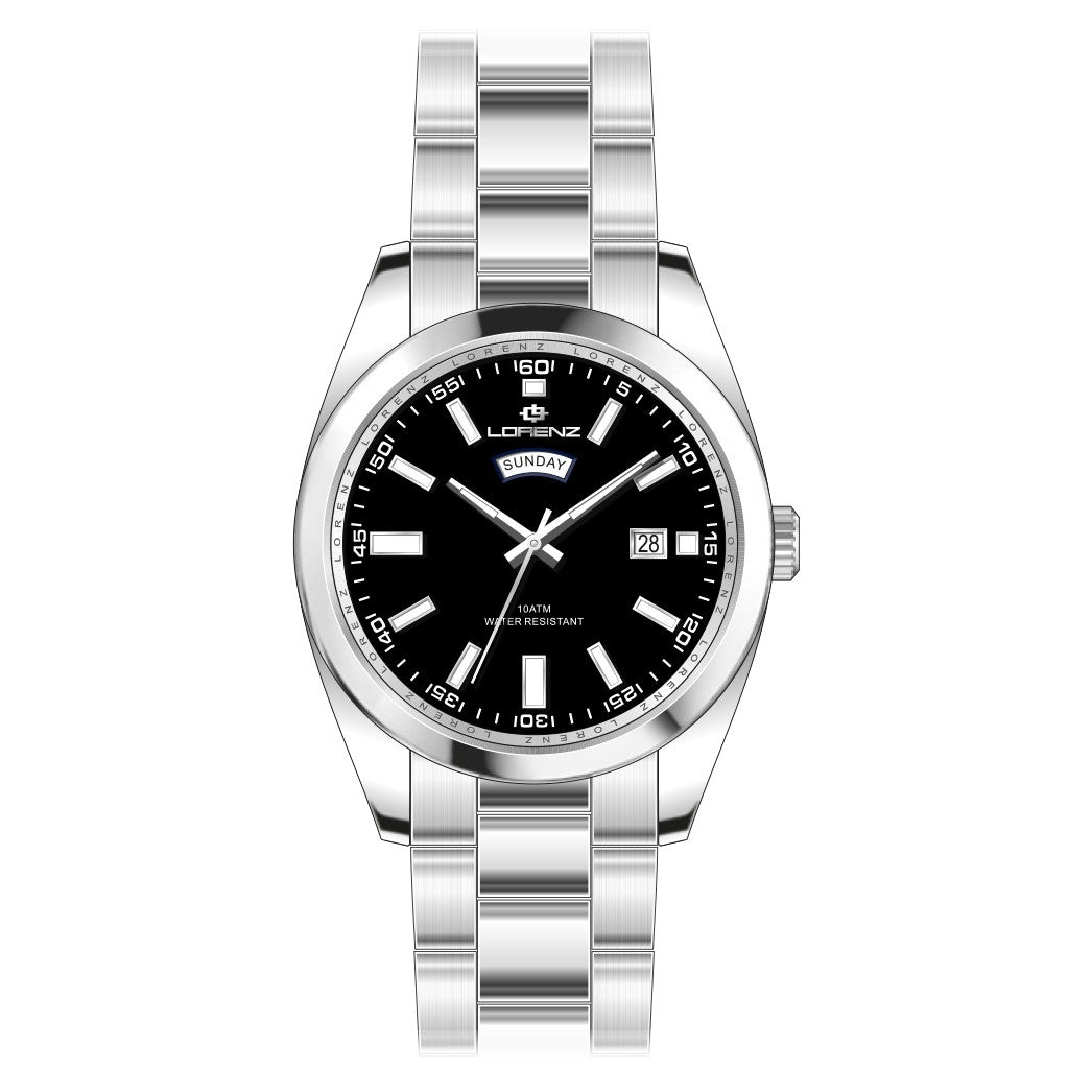 LORENZ 26208AA Date Armbanduhr 42 mm Silber