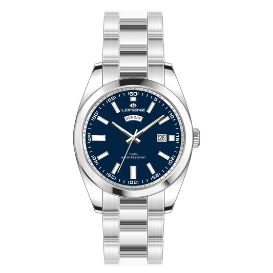 LORENZ 26208BB Date Armbanduhr 42 mm Silber