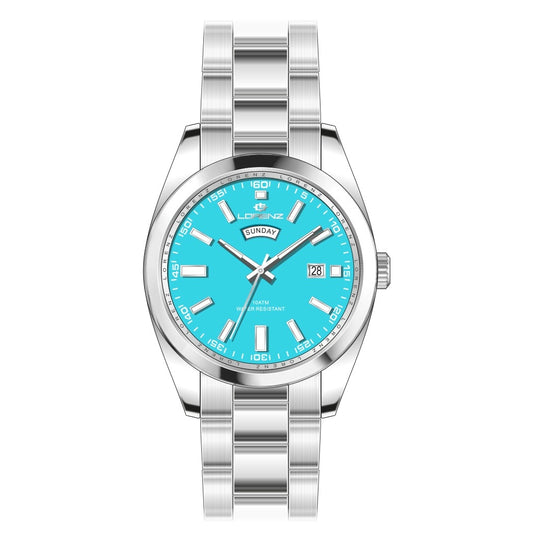 LORENZ 26208EE Date Armbanduhr 42 mm Silber