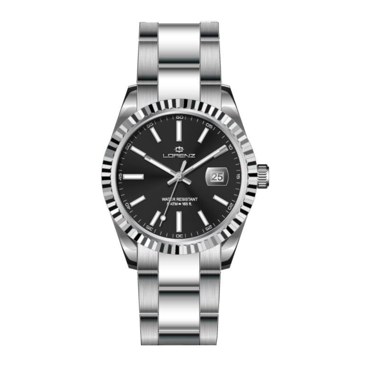 LORENZ 28187BB Date Armbanduhr 41 mm Silber