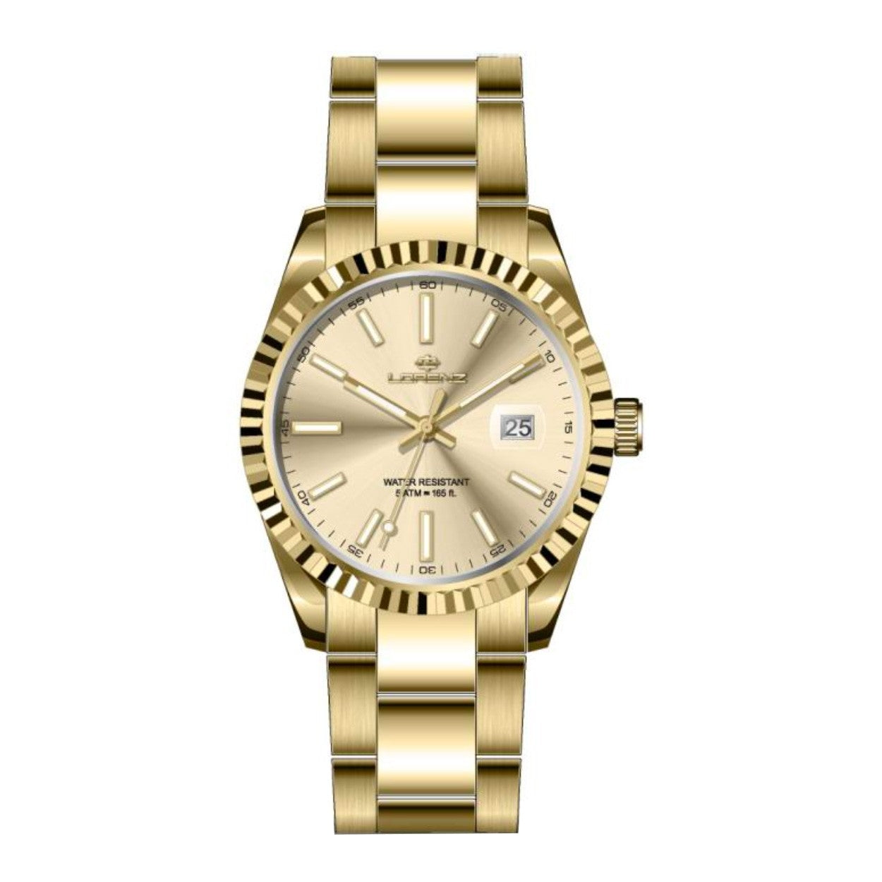 LORENZ 28187GG Date Armbanduhr 41 mm Silber