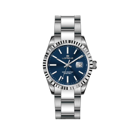 LORENZ 28190BB Date Armbanduhr 32 mm Silber