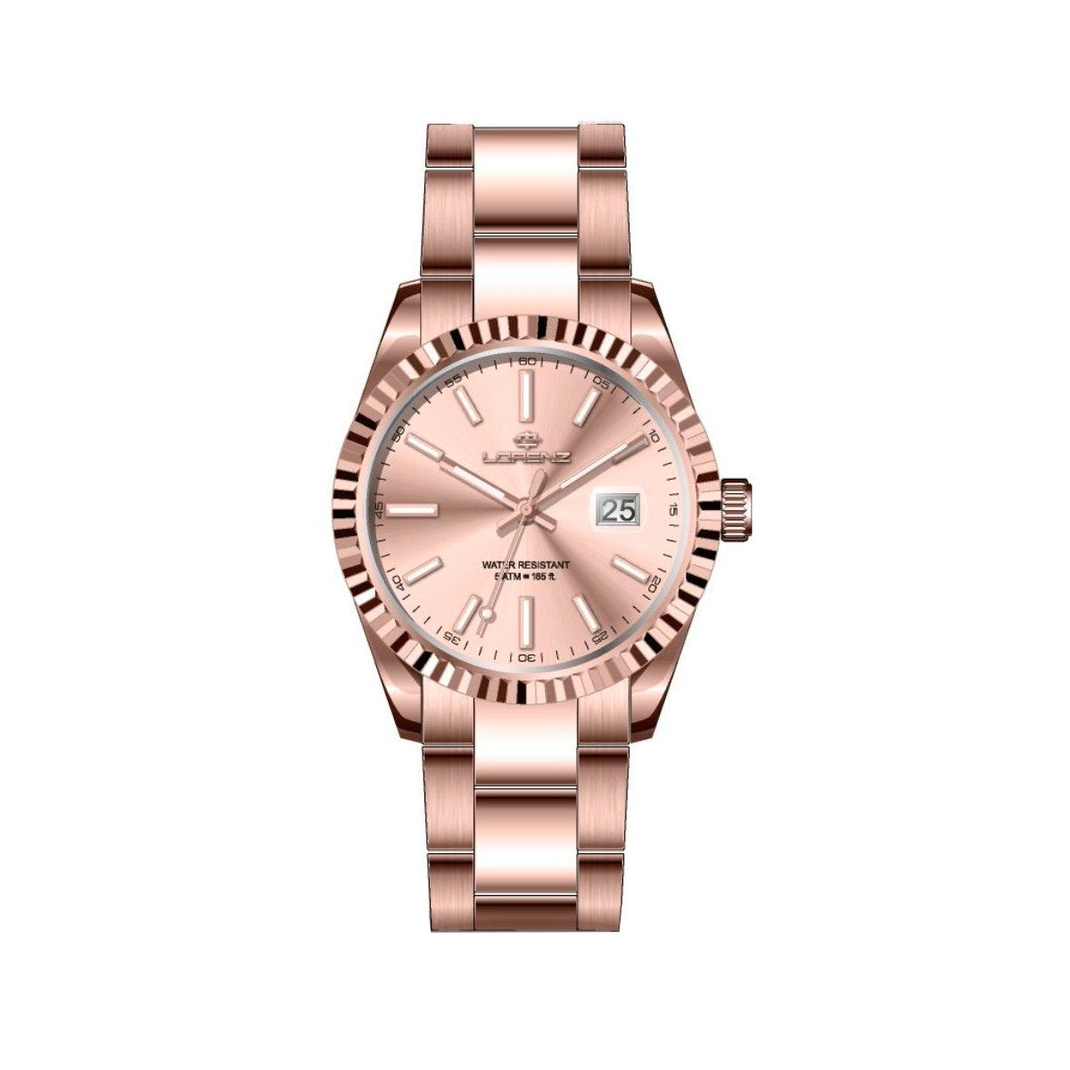 LORENZ 28190GG Date Armbanduhr 32 mm Silber